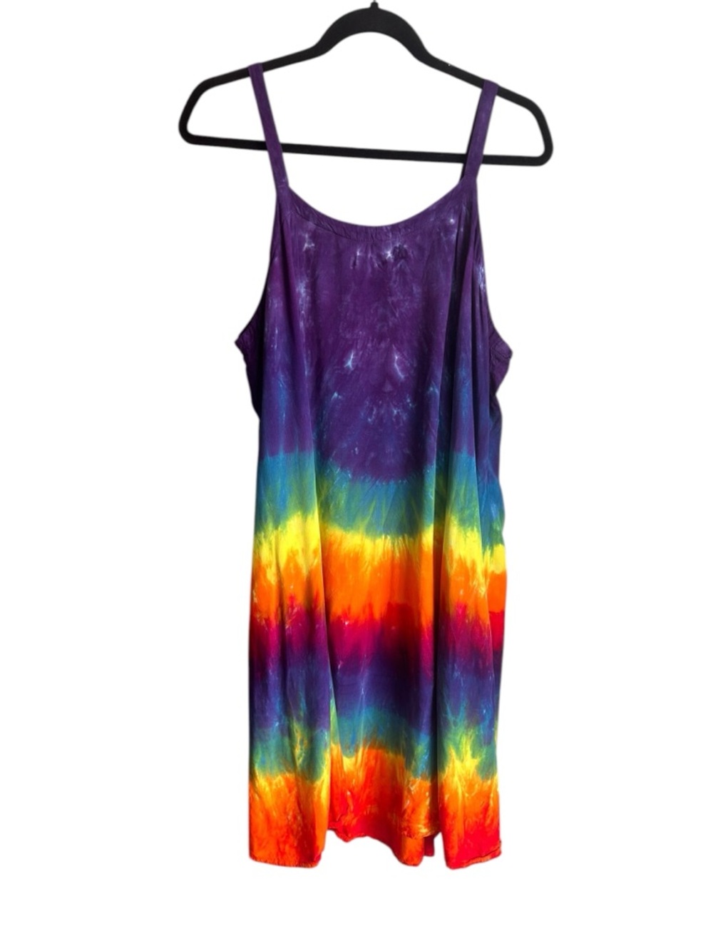 Dharma Trading Company tie dye hippie colorful tie back dress Deadhead Size L